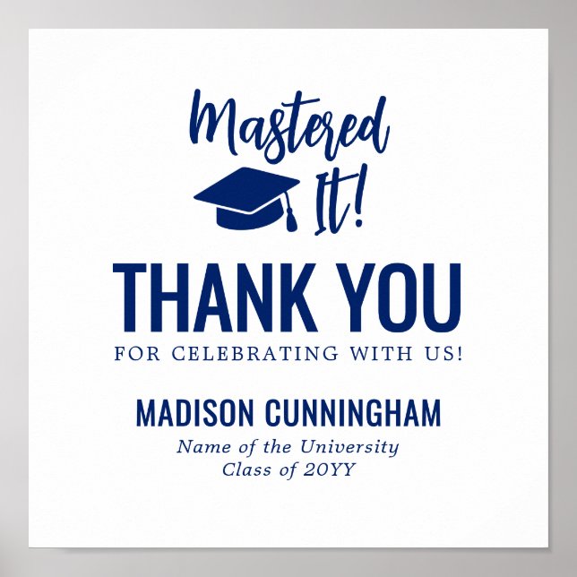 Affiche Mastered It Graduation Thank You Sticker Template (Devant)