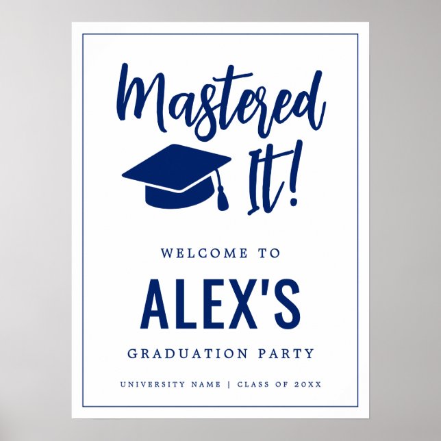 Affiche Mastered It Masters Degree Graduation Welcome  (Devant)