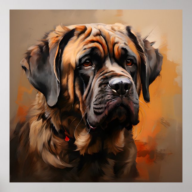 Affiche Mastiff Realism Art Portrait (Devant)