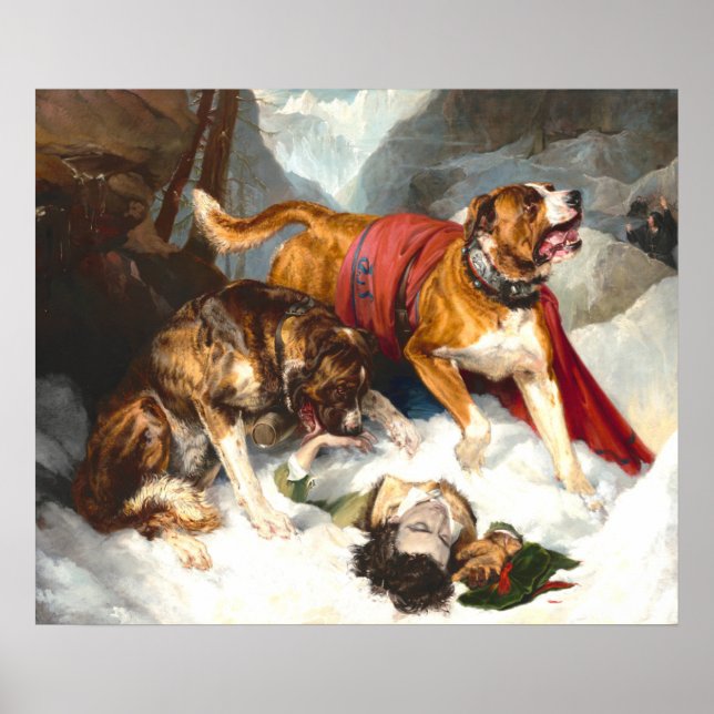 Affiche Mastiffs alpins - Sir Edwin Landseer Art (Devant)
