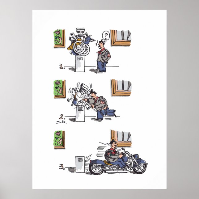 Affiche mat Biker At Museum (Devant)