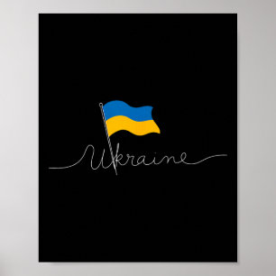 Affiche Mât de drapeau à signature ukrainienne - Ukrainien