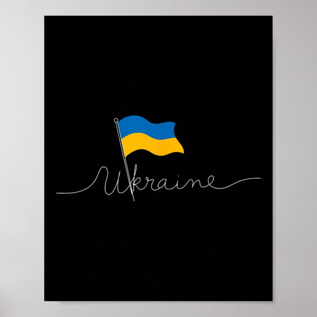 Affiche Mât de drapeau à signature ukrainienne - Ukrainien (Devant)