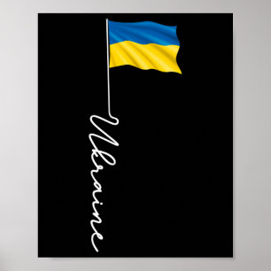 Affiche Mât de drapeau de signature ukrainienne - Ukrainie