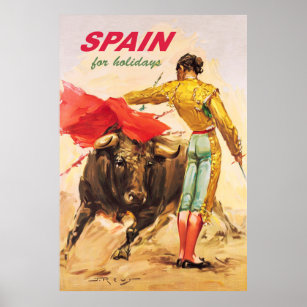 Affiche Matador et bull. La tauromachie. Espagne pour les 