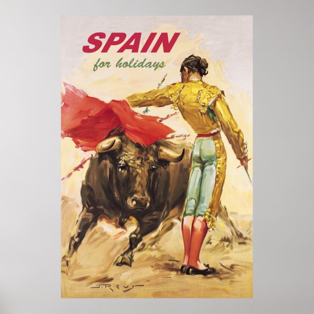 Affiche Matador et taureau. Course de taureaux. Espagne po (Devant)