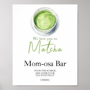 Affiche Matcha latte baby shower Momosa bar