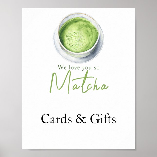 Affiche Matcha Latte Cards and gifts baby shower (Devant)