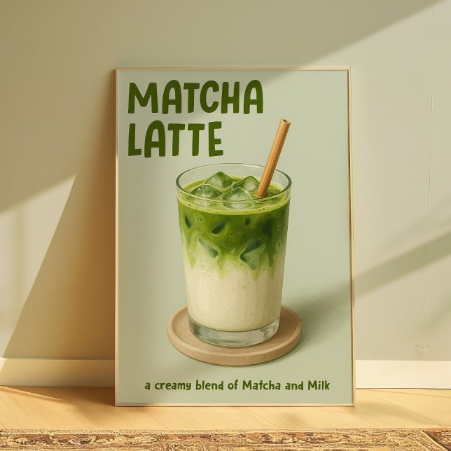 Affiche Matcha Latte Kitchen Wall Art, Matcha Lover (Matcha)