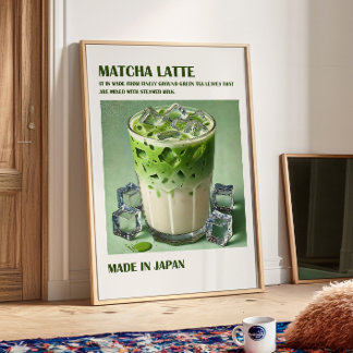 Affiche Matcha Latte Print, Matcha Trendy Wall