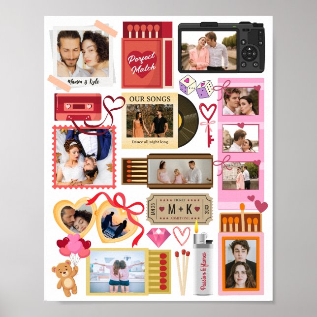 Affiche Matchbox Perfect Match Couple Retro Photo Collage (Devant)