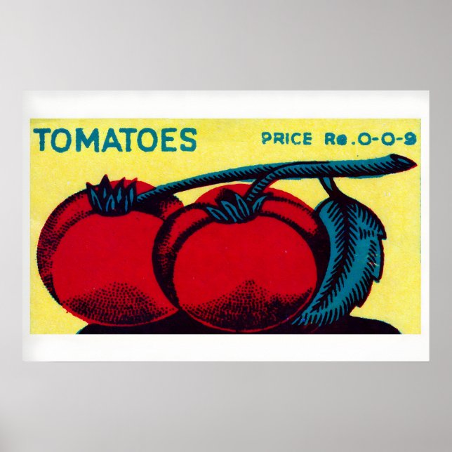 Affiche Matchbox Wall Art Vintage Indian Tomato Label (Devant)