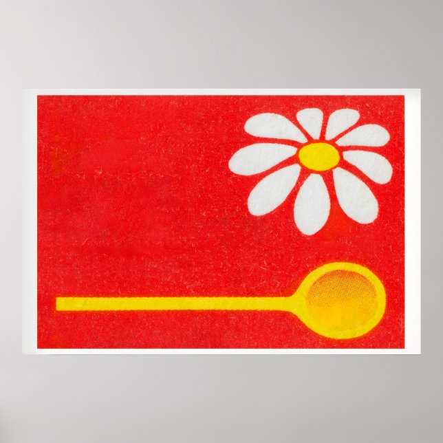 Affiche Matchbox Wall Art Yellow Flower Design - Vintage (Devant)