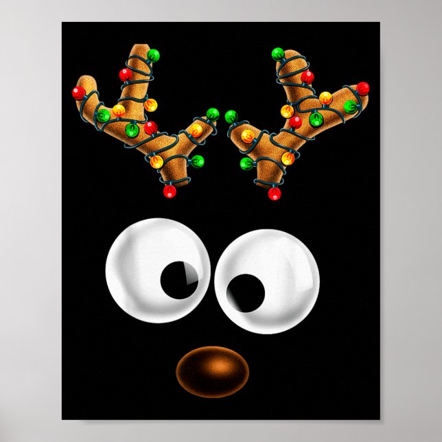 Affiche Matching Family Christmas Reindeer Face Christmas  (Devant)