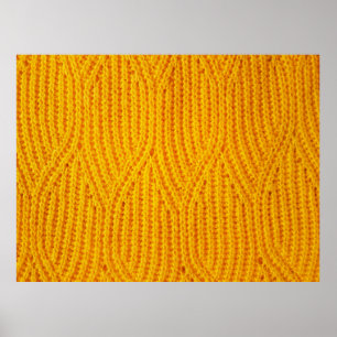 Affiche Matériau textile de surface tricoté jaune arrière