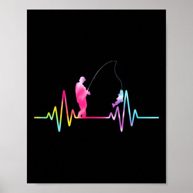 Affiche Matériel de pêche à l'omble de fontaine Tie Dye Pê (Devant)