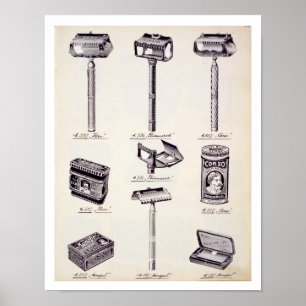 Affiche Matériel de rasage pour hommes, tiré d'un catalogu