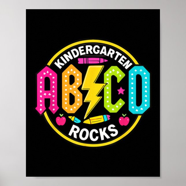 Affiche Maternelle Rocks Abcd Retour à l'école Funny Rock  (Devant)