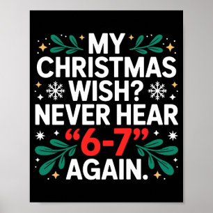 Affiche Math 67 Mème Drôle Six Sept Noël Étudiant 6 7