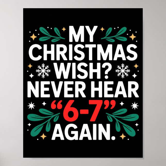 Affiche Math 67 Mème Drôle Six Sept Noël Étudiant 6 7 (Devant)