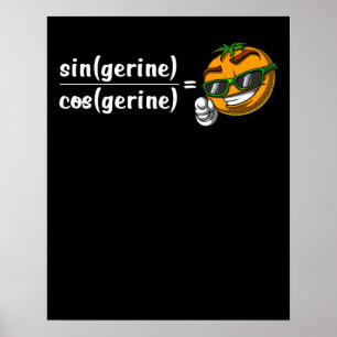 Affiche Math Algebra Tangerine Funny Science Plaisanterie