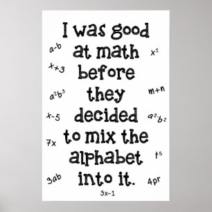 Affiche Math avant alphabet