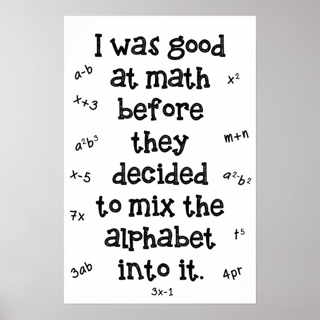 Affiche Math avant alphabet (Devant)