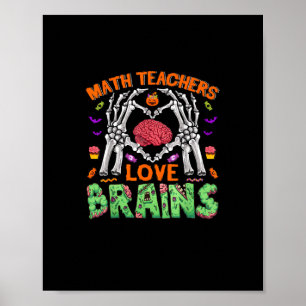 Affiche Math Cerveau Coeur Squelette Main Zombie Halloween