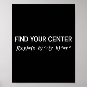 Affiche Math drôle Trouvez votre centre Cercle équation Ma