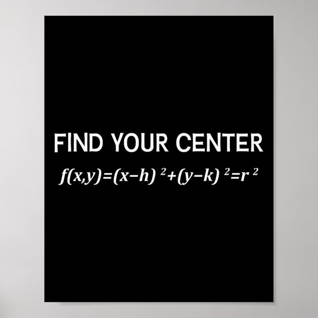 Affiche Math drôle Trouvez votre centre Cercle équation Ma (Devant)