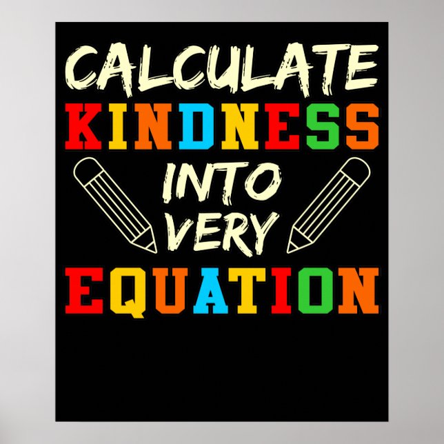 Affiche Math Enseignant Kindness Mathématiques Mathématiqu (Devant)