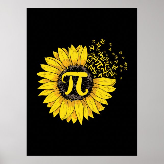 Affiche Math Enseignant Pi Numéro Tournesol (Devant)