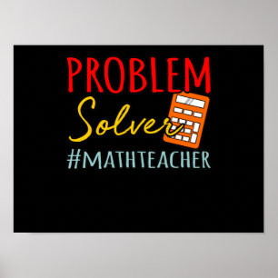 Affiche Math Enseignant Problème Solveur Mathématique Math