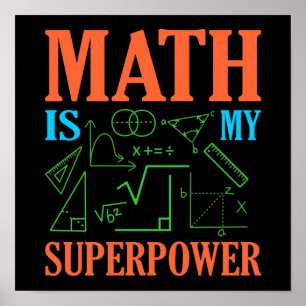 Affiche Math Est Superpower Enseignant Mathématiques Mathé