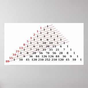 Affiche MATH Fibonacci nombres Pascals triangle