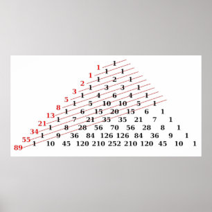Affiche MATH Fibonacci nombres Pascals triangle