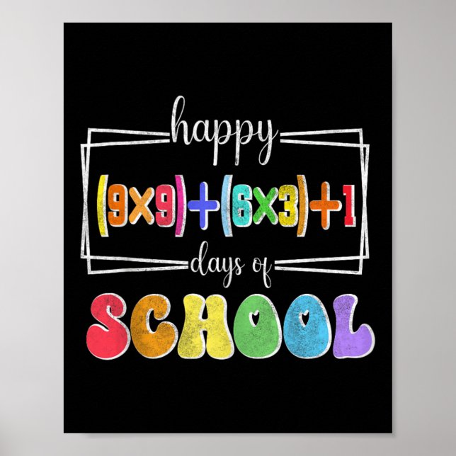 Affiche Math Formula 100 Jours D'École Drôle Enseignant Ma (Devant)