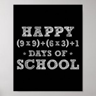Affiche Math Formula 100 Jours D'École Garçons Filles Thé
