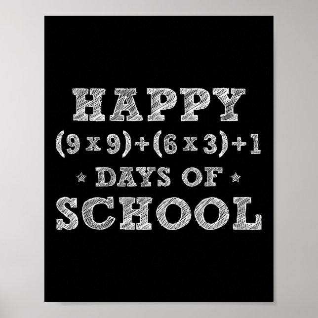Affiche Math Formula 100 Jours D'École Garçons Filles Thé (Devant)