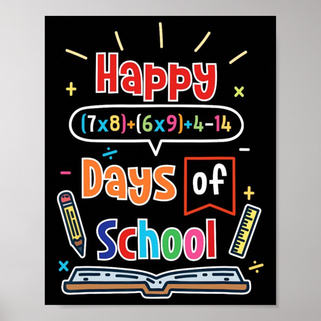 Affiche Math Formula 100 Jours D'École Joyeux 100E Jour De (Devant)