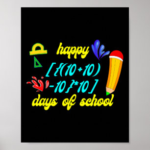 Affiche Math Formula Heureux 100 Jours De L'École Drôle Ma