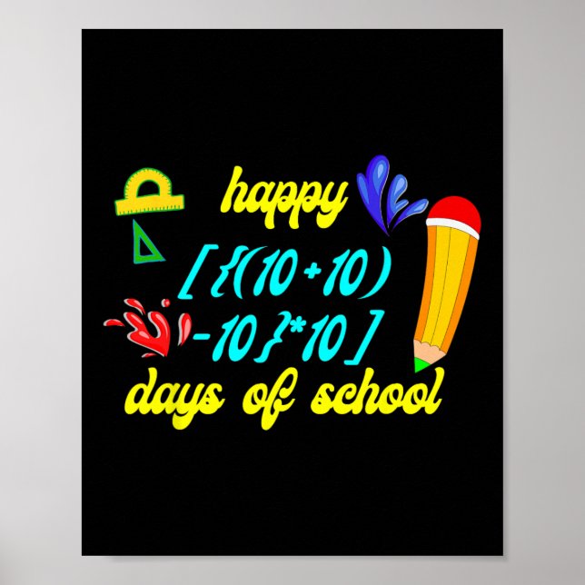 Affiche Math Formula Heureux 100 Jours De L'École Drôle Ma (Devant)