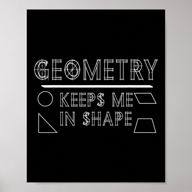Affiche Math Geek Géométrie Professeur Phrase Gym Dire Gra (Devant)