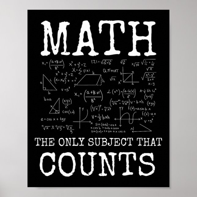 Affiche Math La Seule Matière Qui Compte Prof Drôle  (Devant)