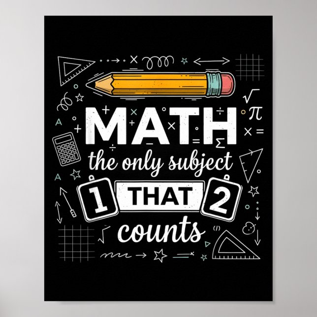 Affiche Math Le Seul Sujet Qui Compte Drôle Prof De Maths (Devant)