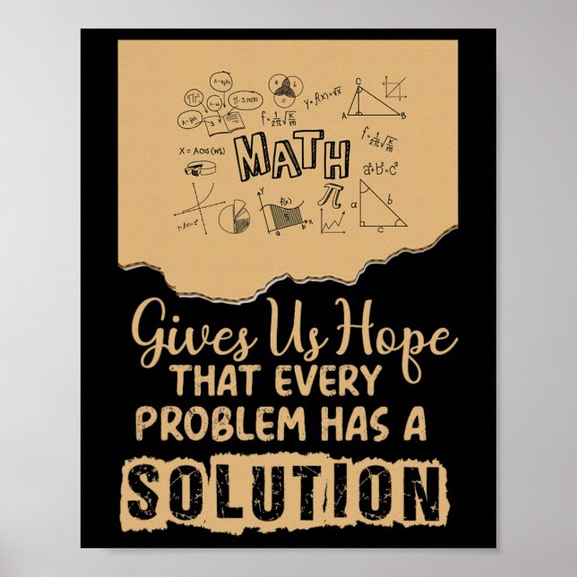 Affiche Math nous donne de l'espoir Problème Solution Insp (Devant)