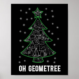 Affiche Math Oh Geometree étudiant Nerd Pi Jour Noël