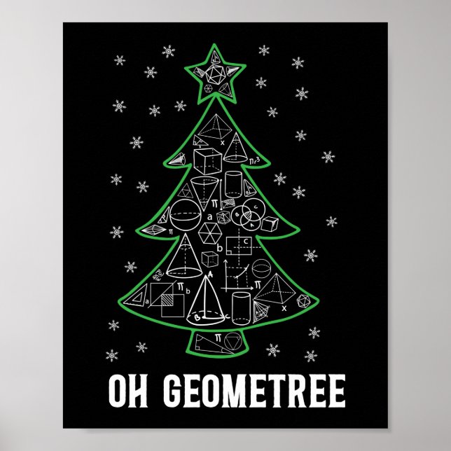 Affiche Math Oh Geometree étudiant Nerd Pi Jour Noël (Devant)