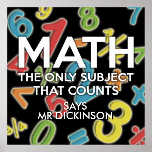 Affiche Math personnalisé le seul sujet qui compte