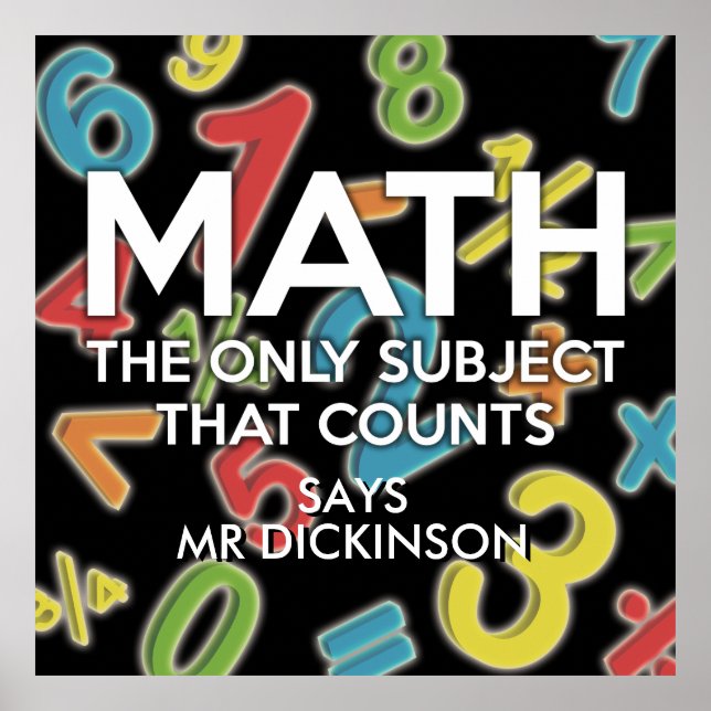 Affiche Math personnalisé le seul sujet qui compte (Devant)